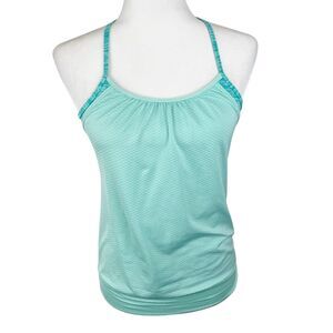 Ivivva Tank Top Youth 12 Green Athletic Sleeveless 2 Layer Shelf Bra Girl